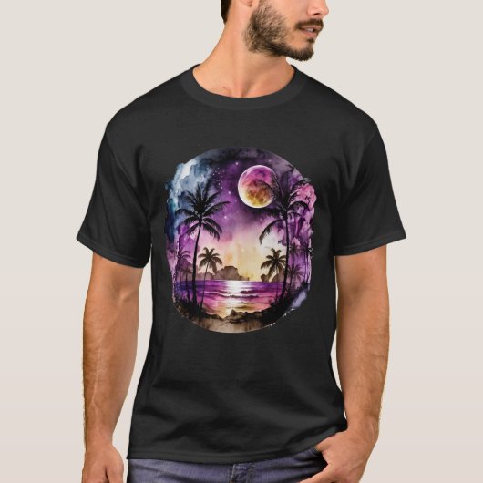 Tropical Beach Sunset T-Shirt (Vorderseite)