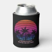 Tropical Beach Sunset Vacation Custom Black Pink Dosenkühler (Kanne Vorderseite)