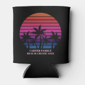Tropical Beach Sunset Vacation Custom Black Pink Dosenkühler (Vorderseite)