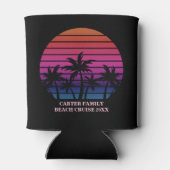 Tropical Beach Sunset Vacation Custom Black Pink Dosenkühler (Rückseite)