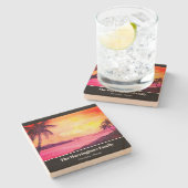 Tropical Beach Sunset Watercolor Farida Greenfield Steinuntersetzer (Seitenansicht)