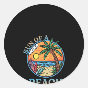 Tropical Beach Surf Shop Beach Surferurlaub Runder Aufkleber