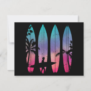 Tropical Beach Surf Surfboard Surfbrett Surfer Oze Feiertagskarte