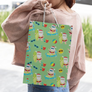 Tropical Beach Surfing Weihnachten Niedlich Mittlere Geschenktüte