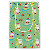 Tropical Beach Surfing Weihnachten Niedlich Mittlere Geschenktüte (Vorderseite)