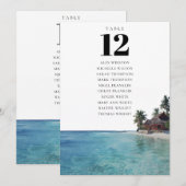 Tropical Beach Table Number Seating Chart Einladung (Vorne/Hinten)