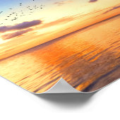 Tropical Beach Tahiti Island Sunset Poster (Ecke)
