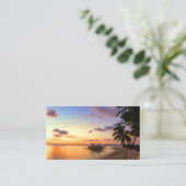 Tropical Beach Tahiti Island Sunset Visitenkarte (Stehend Vorderseite)