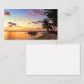 Tropical Beach Tahiti Island Sunset Visitenkarte (Vorne/Hinten)