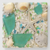 Tropical Beach Theme Drink Coasters Steinuntersetzer (Vorderseite)