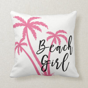 Tropical Beach Theme Girl Design Kissen
