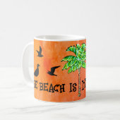 Tropical Beach Therapy Palm Tree Seagulls Kaffeetasse (Vorderseite Links)