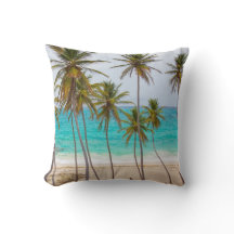 Tropical Beach Throw Kissen