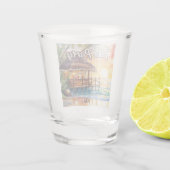 Tropical Beach Tiki Bar Party Schnapsglas (Rückseite)
