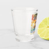 Tropical Beach Tiki Bar Polterabend Schnapsglas (Links)