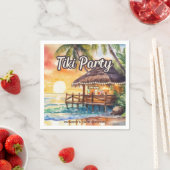 Tropical Beach Tiki Birthday Party Cocktail Serviette (Beispiel)