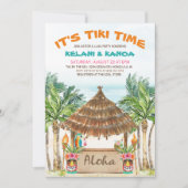 Tropical Beach Tiki Luau Paare Dusche Einladung (Vorderseite)