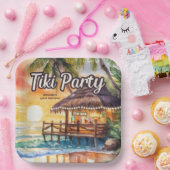 Tropical Beach Tiki Party Birthday Pappteller (Party)