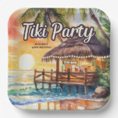 Tropical Beach Tiki Party Birthday Pappteller (Vorderseite)