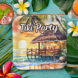 Tropical Beach Tiki Party Birthday Pappteller
