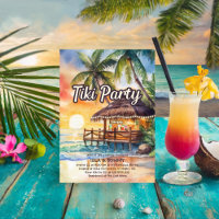 Tropical Beach Tiki Party Dusche Einladung