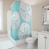 Tropical Beach türkisfarbene weiße Sandküste Duschvorhang (Beispiel)