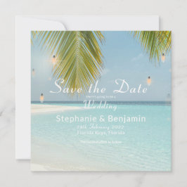 Tropical Beach Turquoise Palm Tree Square Wohnung Save The Date