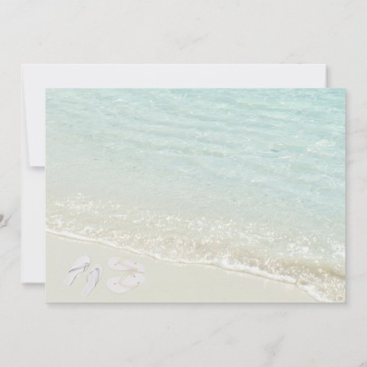 Tropical Beach Turquoise Palm Tree Wedding Save The Date (Rückseite)