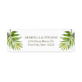 Tropical Beach Twilight | Palm Leaf Rücksendeadres (Vorne)