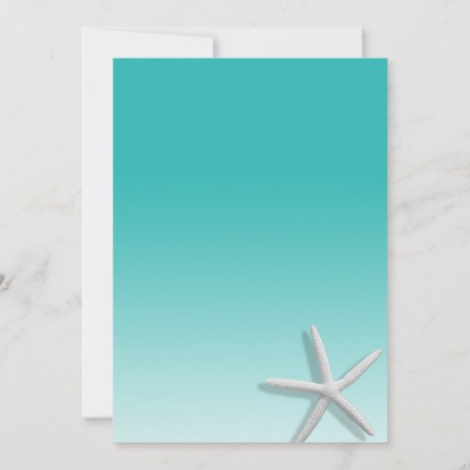 Tropical Beach und Starfish Brautparty Einladung (Rückseite)