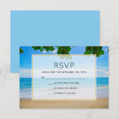 Tropical Beach Vacacation Island Wedding RSVP Karte (Vorne/Hinten)