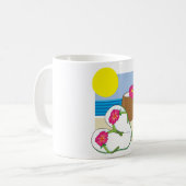 Tropical Beach Vacation Coconut Flowers Flip Flops Kaffeetasse (Vorderseite Links)