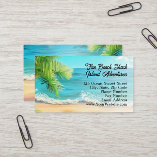 Tropical Beach Vacation Island Art Travel Visitenkarte