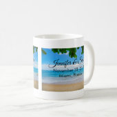 Tropical Beach Vacation Island Wedding Kaffeetasse (VorderseiteRechts)