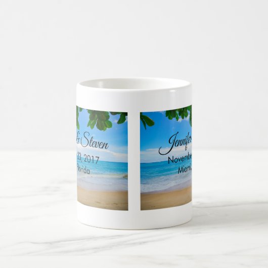 Tropical Beach Vacation Island Wedding Kaffeetasse (Mittel)