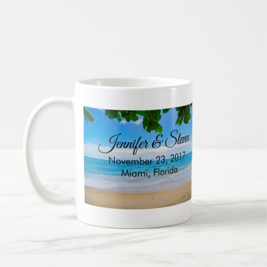 Tropical Beach Vacation Island Wedding Kaffeetasse (Links)
