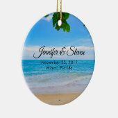 Tropical Beach Vacation Island Wedding Keramikornament (Rechts)