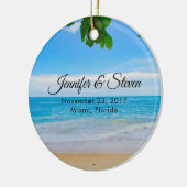 Tropical Beach Vacation Island Wedding Keramikornament (Links)