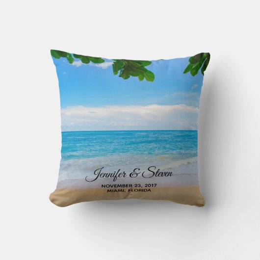 Tropical Beach Vacation Island Wedding Kissen (Vorderseite)