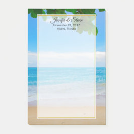 Tropical Beach Vacation Island Wedding Post-it Klebezettel
