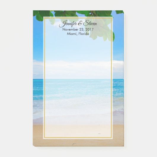 Tropical Beach Vacation Island Wedding Post-it Klebezettel (Vorderseite)