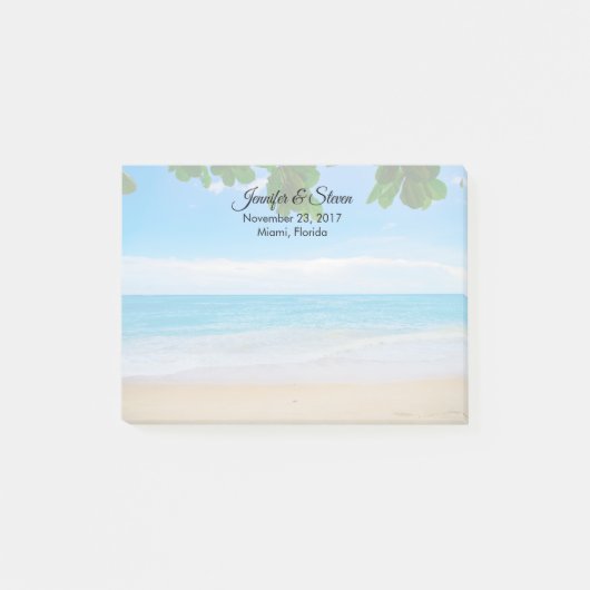 Tropical Beach Vacation Island Wedding Post-it Klebezettel (Vorderseite)