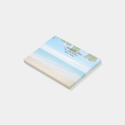 Tropical Beach Vacation Island Wedding Post-it Klebezettel (angewinkelt)
