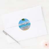 Tropical Beach Vacation Island Wedding Vielen Dank Runder Aufkleber (Umschlag)