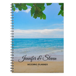 Tropical Beach Vacation Island Weddingplaner Notizblock