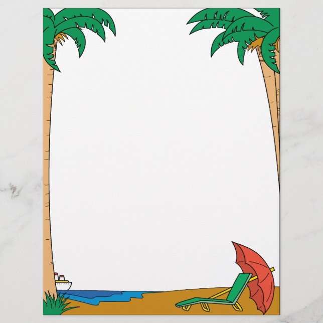 Tropical Beach Vacation Letterhead (Vorderseite)