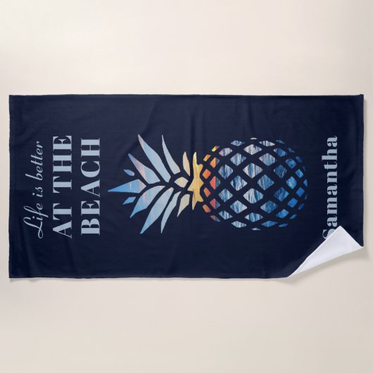 Tropical Beach Vacation Matching Family Custom Strandtuch (Vorderseite)
