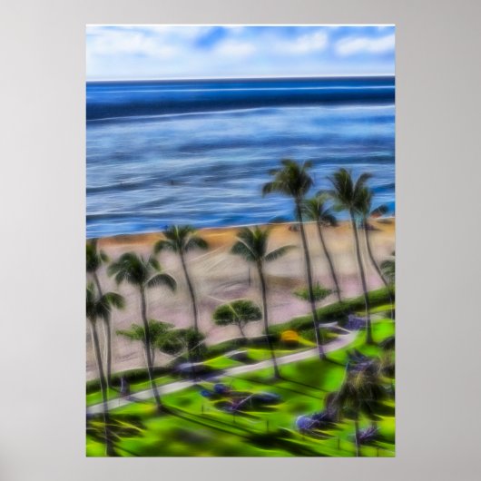 Tropical Beach Vacation Sun und Sand Maui Hawaii Poster (Vorne)