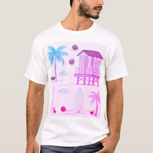 Tropical Beach Vibes: Surfbretter, Palmen und Coco T-Shirt