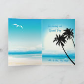 Tropical Beach Vielen Dank für Ihre Hochzeitskarte Dankeskarte (Innenseite)